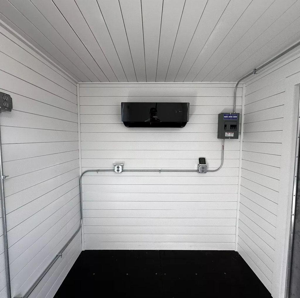 20 ft 20’ Slate Gray Shiplap 120V Shipping Container Office Minisplit - Image 4